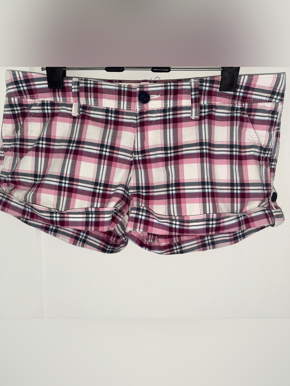 vintage Hollister cuffed plaid shorts sz 3 Jr. EUC LN